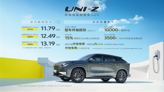 全系標(biāo)配L2級(jí)智駕系統(tǒng) 長(zhǎng)安UNI-Z上市11.79萬(wàn)元起_fororder_image001