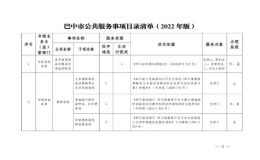 《巴中市公共服務(wù)事項(xiàng)目錄清單2022年版）》正式印發(fā)實(shí)施