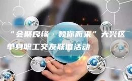 “會(huì)聚良緣·魏你而來(lái)”大興區(qū)單身職工交友聯(lián)誼活動(dòng)