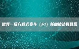 世界一級方程式賽車（F1）新加坡站將登場