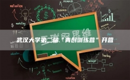 武漢大學(xué)第二屆“青創(chuàng)訓(xùn)練營”開營