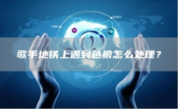 歌手地鐵上遇到色狼怎么處理？