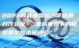 2022教育部國際產(chǎn)學(xué)研用合作會(huì)議 “集成電路下的超越摩爾技