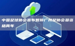 中國足球協(xié)會宣布暫停廣州足協(xié)會員資格兩年