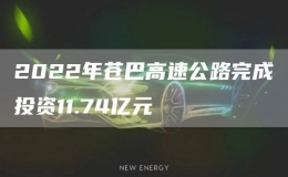 2022年蒼巴高速公路完成投資11.74億元