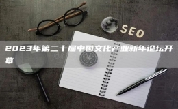 2023年第二十屆中國文化產(chǎn)業(yè)新年論壇開幕