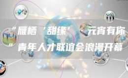 “雁棲‘甜緣’·元宵有你”青年人才聯(lián)誼會(huì)浪漫開幕