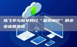 陳飛宇與和女網(wǎng)紅“是亦琳吖”的親密床照外流