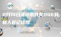 2月14日濰坊市共有1146對(duì)新人登記結(jié)婚