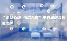  “御見心動 情定九府”單身聯(lián)誼會圓滿結(jié)束