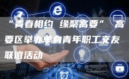 “青春相約 緣聚高要” 高要區(qū)舉辦單身青年職工交友聯(lián)誼活動