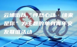 云埔街以“怦然心動·緣來是你”為主題的單身青年交友聯(lián)誼活動