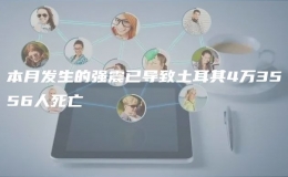 本月發(fā)生的強(qiáng)震已導(dǎo)致土耳其4萬3556人死亡