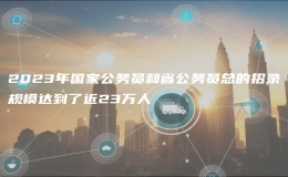 2023年國(guó)家公務(wù)員和省公務(wù)員總的招錄規(guī)模達(dá)到了近23萬(wàn)人