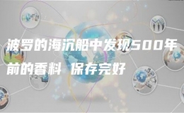 波羅的海沉船中發(fā)現(xiàn)500年前的香料 保存完好