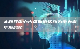 太和縣舉辦古風(fēng)聯(lián)誼活動為單身青年搭鵲橋