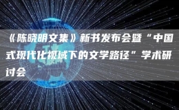 《陳曉明文集》新書發(fā)布會暨“中國式現(xiàn)代化視域下的文學(xué)路徑”學(xué)術(shù)研討會