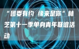 “團(tuán)委有約 緣來(lái)是你”林芝第十一季單身青年聯(lián)誼活動(dòng)
