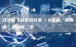 汪小菲飛臺北見兒女  S媽勸“別再吵”遭冷回二字