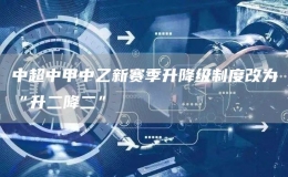 中超中甲中乙新賽季升降級(jí)制度改為“升二降二”