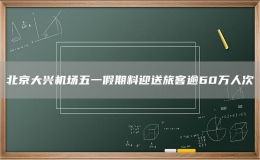 北京大興機(jī)場(chǎng)五一假期料迎送旅客逾60萬(wàn)人次