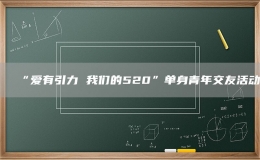 “愛有引力 我們的520”單身青年交友活動