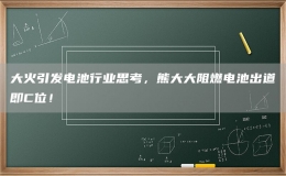 大火引發(fā)電池行業(yè)思考，熊大大阻燃電池出道即C位！