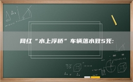  網(wǎng)紅“水上浮橋”車輛落水致5死: