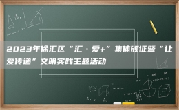 2023年徐匯區(qū)“匯·愛(ài)+”集體頒證暨“讓愛(ài)傳遞”文明實(shí)踐主題活動(dòng)