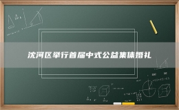 沈河區(qū)舉行首屆中式公益集體婚禮