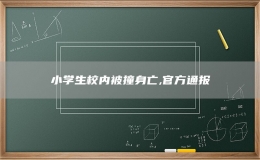  小學(xué)生校內(nèi)被撞身亡,官方通報(bào)