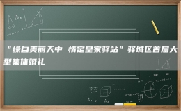 “緣自美麗天中 情定皇家驛站”驛城區(qū)首屆大型集體婚禮