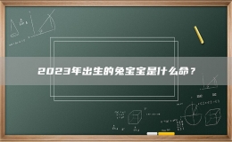 2023年出生的兔寶寶是什么命？