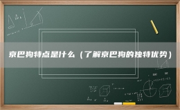 京巴狗特點(diǎn)是什么（了解京巴狗的獨(dú)特優(yōu)勢）