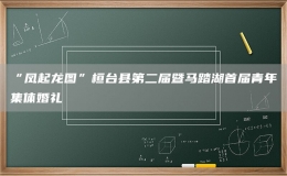 “鳳起龍圖”桓臺(tái)縣第二屆暨馬踏湖首屆青年集體婚禮