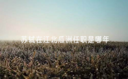 蘇軾在江北瓜洲任職是哪年