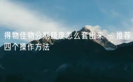 得物佳物分期額度怎么套出來 - 推薦四個(gè)操作方法