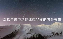 幸福是城市功能城市品質(zhì)的內(nèi)外兼修
