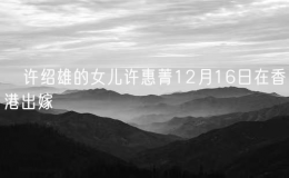 ?許紹雄的女兒許惠菁12月16日在香港出嫁