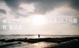 銀之杰擬出售東亞前海證券26.1%股權(quán) 股價(jià)跌0.79%