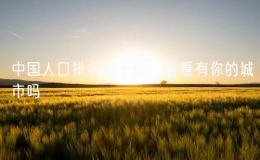 中國人口排名前十位，看看有你的城市嗎