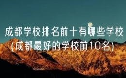 成都學(xué)校排名前十有哪些學(xué)校（成都最好的學(xué)校前10名）