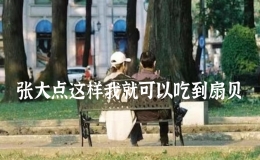 張大點(diǎn)這樣我就可以吃到扇貝，嘗嘗你的扇貝是什么感覺