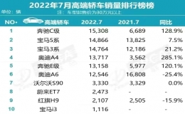 豪華汽車排名(2022賣得最好十款車)